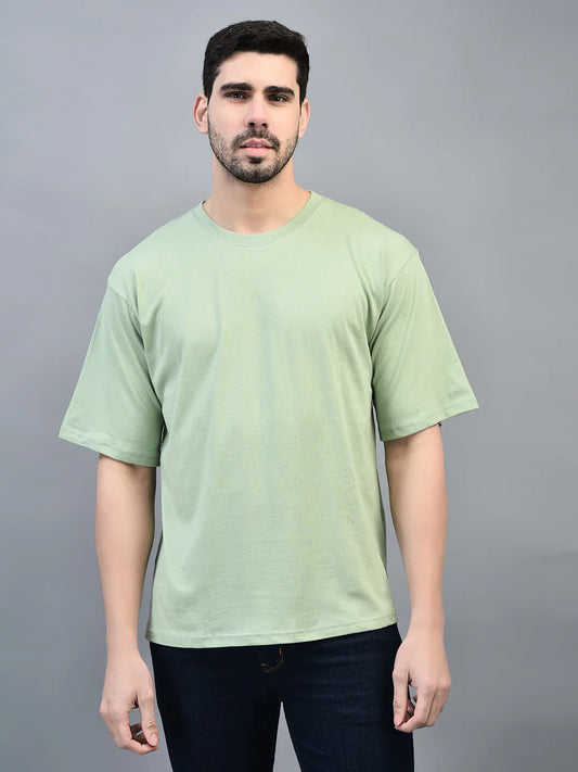 Sage Green Oversized T-Shirt for Men | Minimal Casual Streetwear Tee