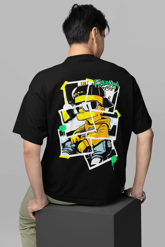 Bart Simpson Oversized Streetwear T-Shirt – Black | Men's Graphic Tee - Wearified