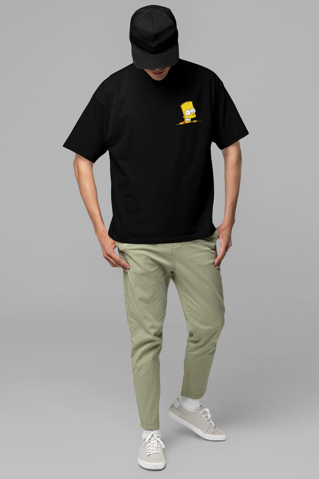 Bart Simpson Oversized Streetwear T-Shirt β Black | Men's Graphic Tee - Wearified