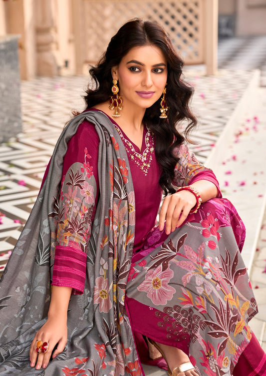 Rakhi 3-Piece Malai Satin Silk Suit Set with Dupatta
