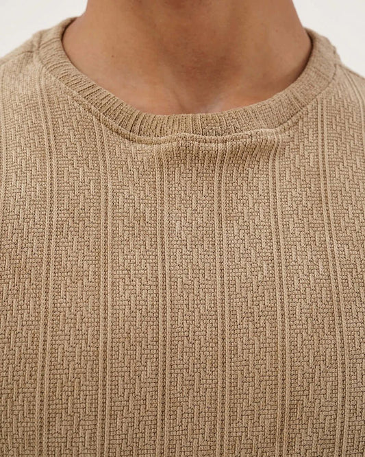 Daily Luxe Jacquard Sweatshirt – Desert Sand - Wearified