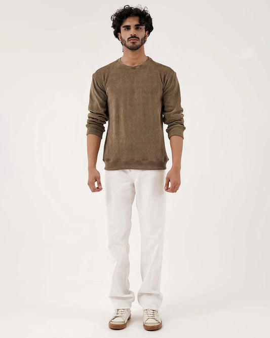 Daily Luxe Jacquard Sweatshirt – Olive Grove - Wearified