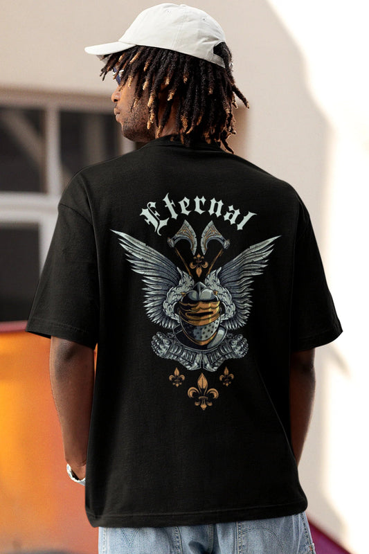 Eternal Crest Graphic Tee – Streetwear Gothic Oversized T-Shirt - Wearified