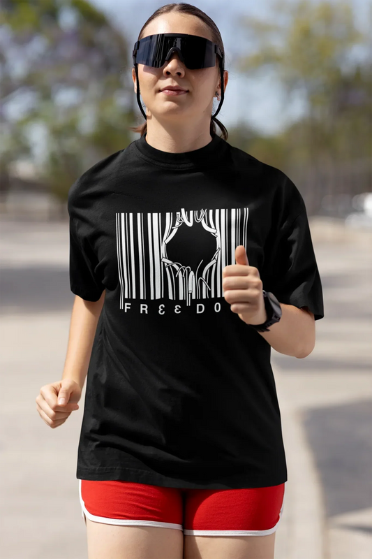 Freedom Barcode Oversized T-Shirt – Graphic Streetwear Tee (220 GSM Cotton) - Wearified