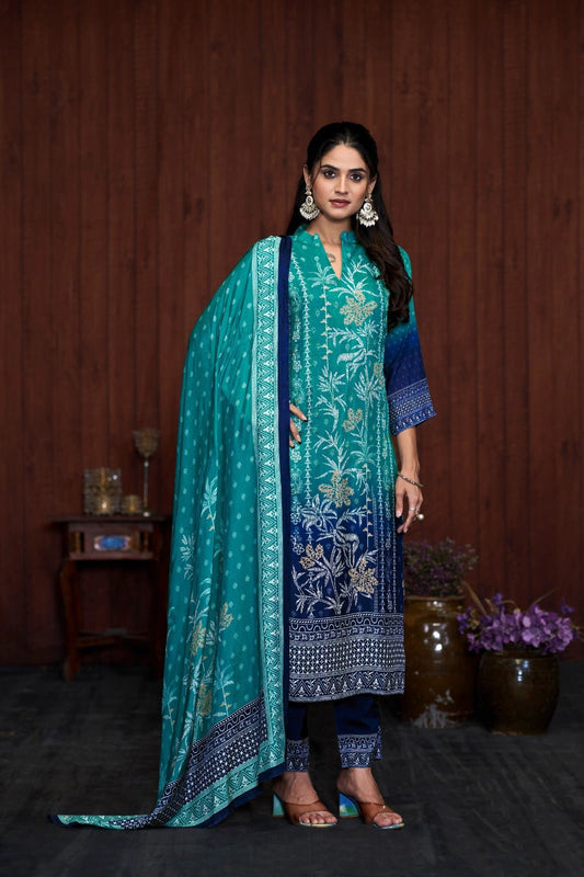 Kashish 3 - Piece Chinon Suit Set – Elegant Festive Wear - Wearified