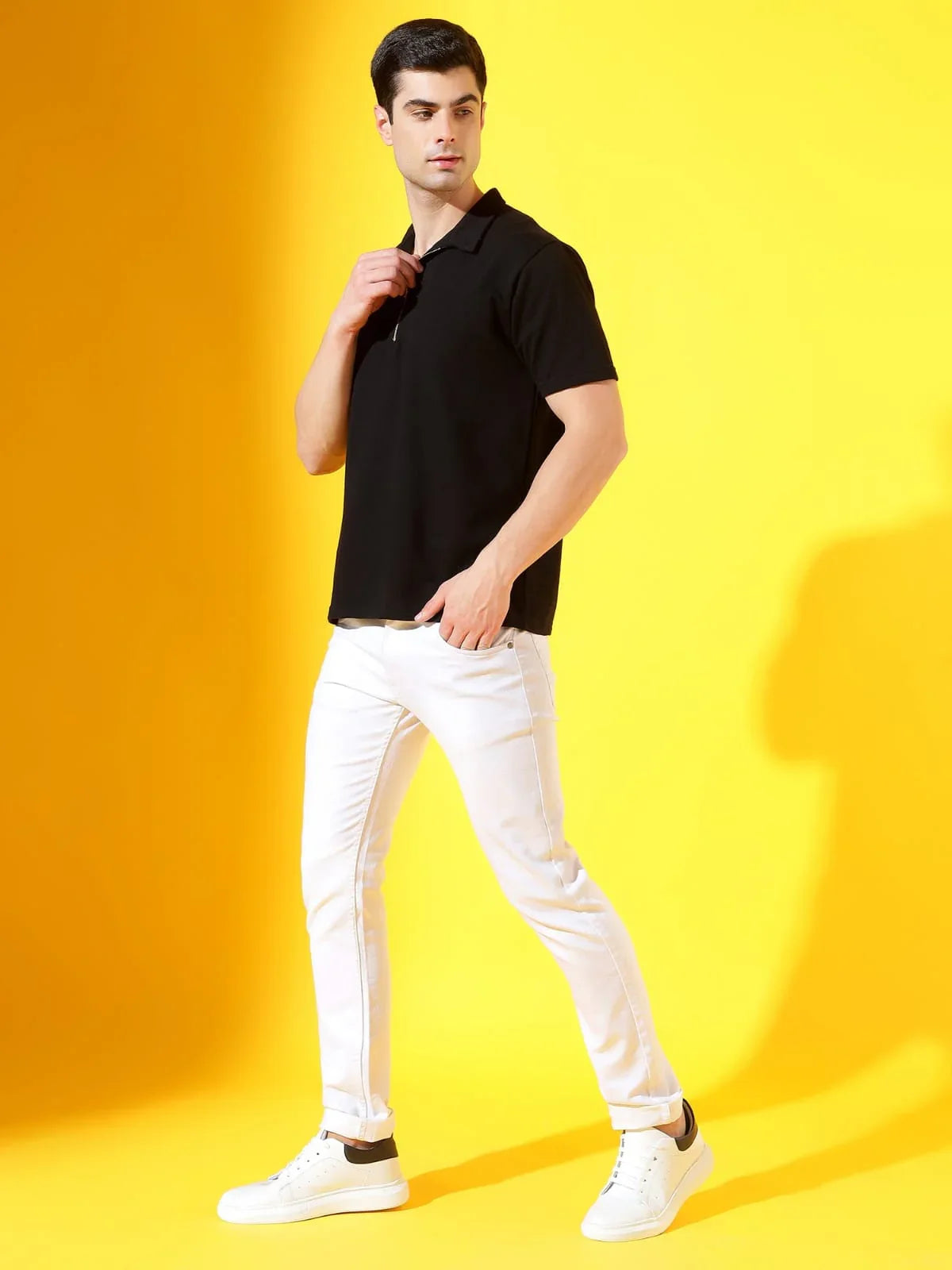 Men's Half - Zip Polo T-Shirt – Stylish Slim Fit Casual Tee - Wearified