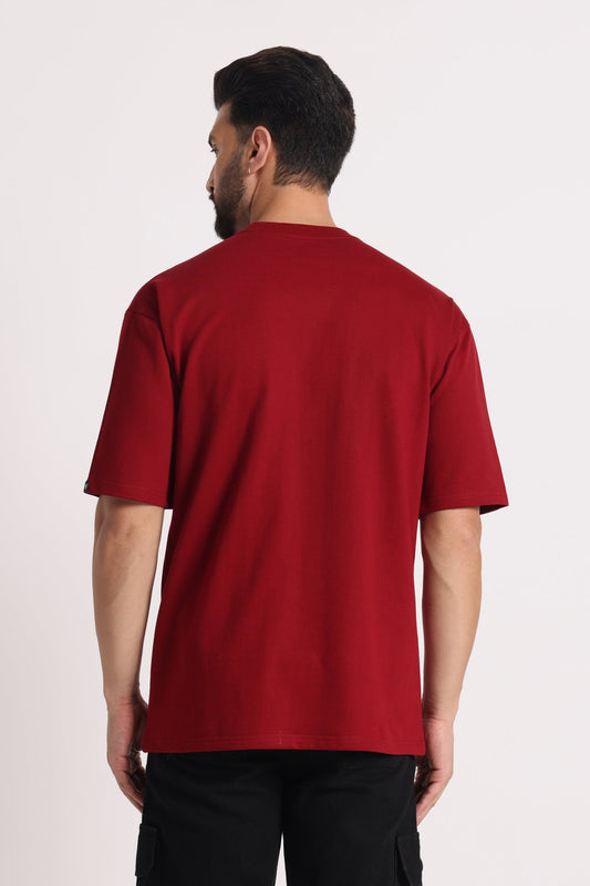 Men's Maroon Essential Oversized T-Shirt - Wearified
