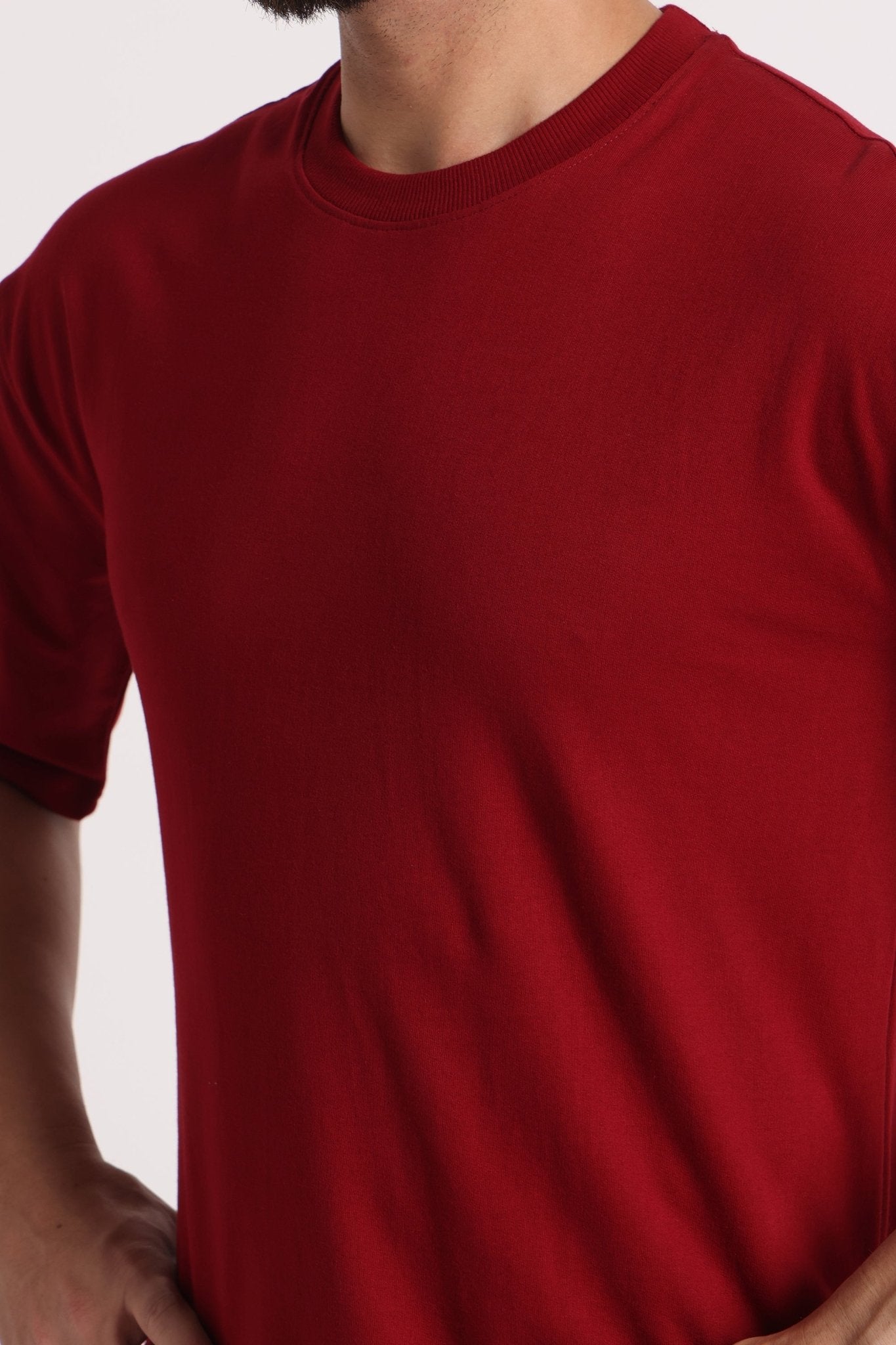 Men's Maroon Essential Oversized T-Shirt - Wearified