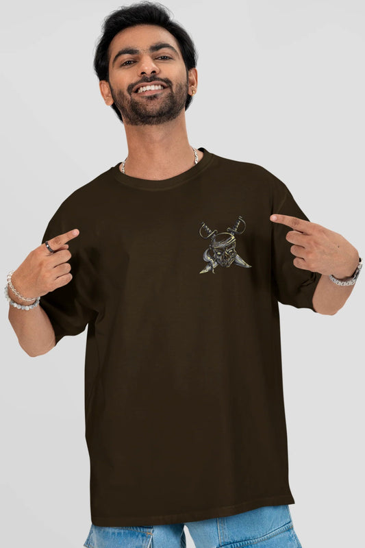 Monster Inside Oversized Graphic T-Shirt for Men – Dark Olive Green - Wearified