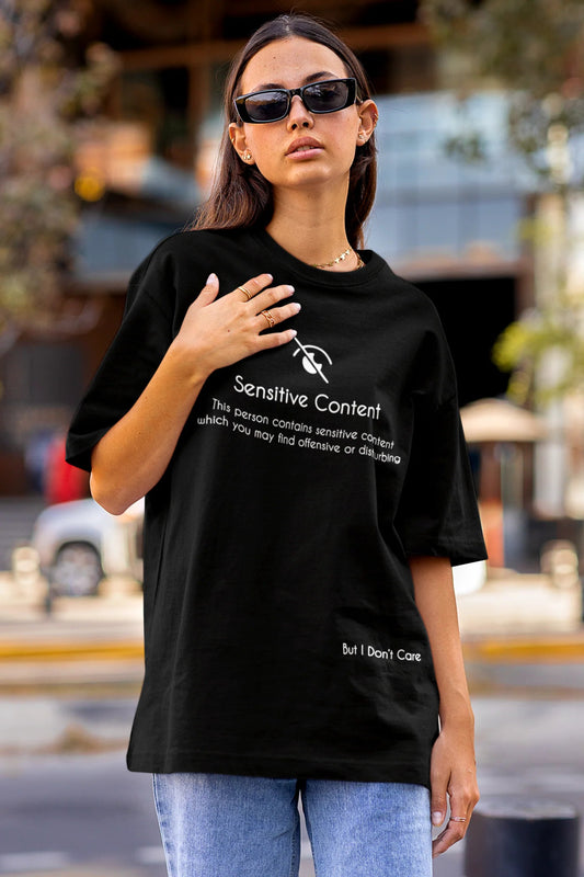 "Sensitive Content" Statement Tee – Midnight Black - Wearified