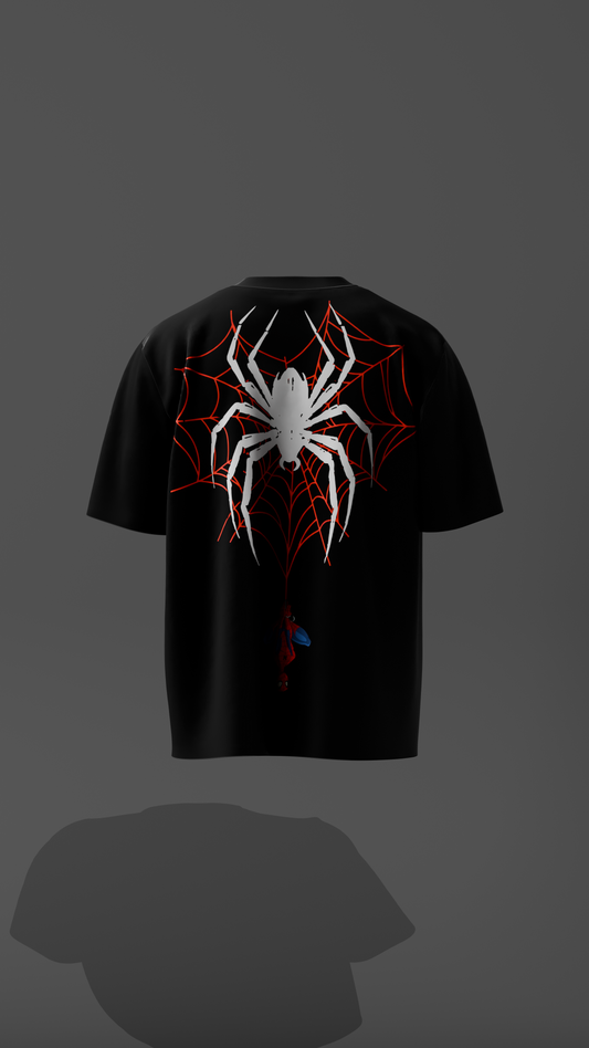 Black Spider Venom Oversized Graphic T-Shirt