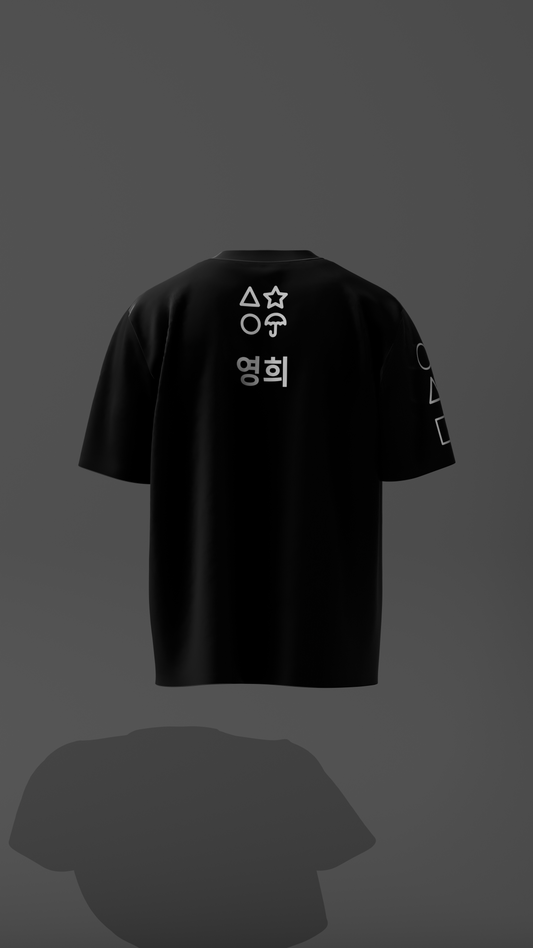 Squid Game 456 Oversized Black T-shirt
