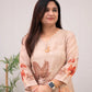 Pankhudi Beige Floral Kurta Set – Chanderi Cotton Elegance