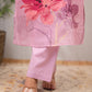 Pankhudi Pink Floral Kurta Set – Chanderi Cotton Elegance