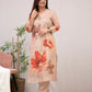 Pankhudi Beige Floral Kurta Set – Chanderi Cotton Elegance