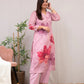 Pankhudi Pink Floral Kurta Set – Chanderi Cotton Elegance