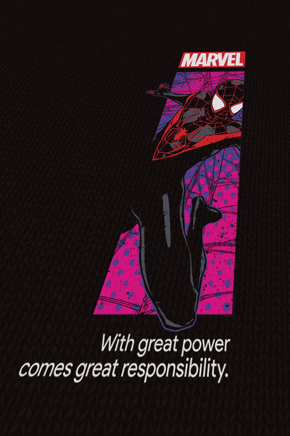 Marvel Spider-Man Back Graphic Black T-Shirt