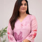 Pankhudi Pink Floral Kurta Set – Chanderi Cotton Elegance