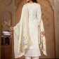 CHANDRA white 3-Piece Tesla Fabric Suit Set with Embroidered Dupatta