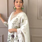 DOLLY – Elegant Muslin 3-Piece Set with Leafy Minimalist Print