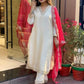 PANCHHI Gadhawal Fabric 3-Piece Kurta Set with Pink Dupatta