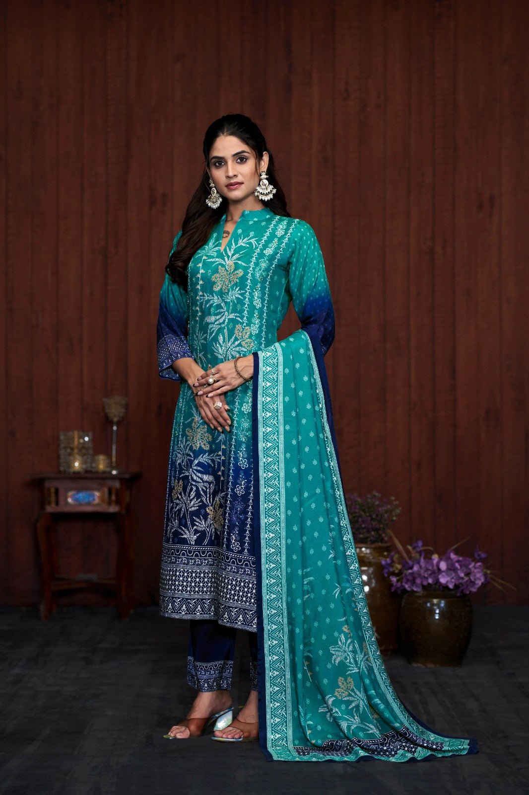 Kashish 3-Piece Chinon Suit Set – Elegant Festive Wear