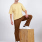 Solid Light Yellow Oversized T-Shirt for Men | Casual Summer Streetwear