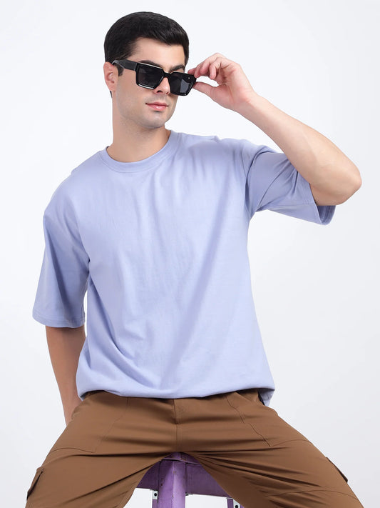 Lavender Oversized T-Shirt for Men | Soft Pastel Streetwear Essential