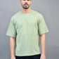 Sage Green Oversized T-Shirt for Men | Minimal Casual Streetwear Tee