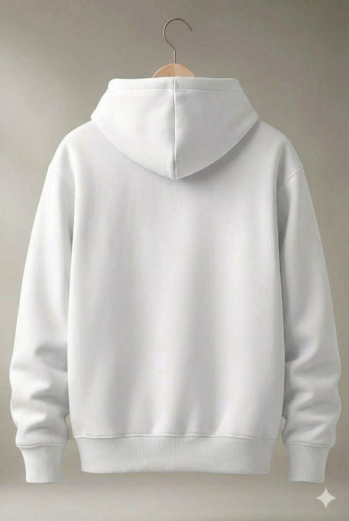 White Superman Logo Printed Hoodie