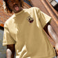 Ace of Spades Oversized Graphic T-Shirt for Men – Beige Streetwear Tee - Wearified