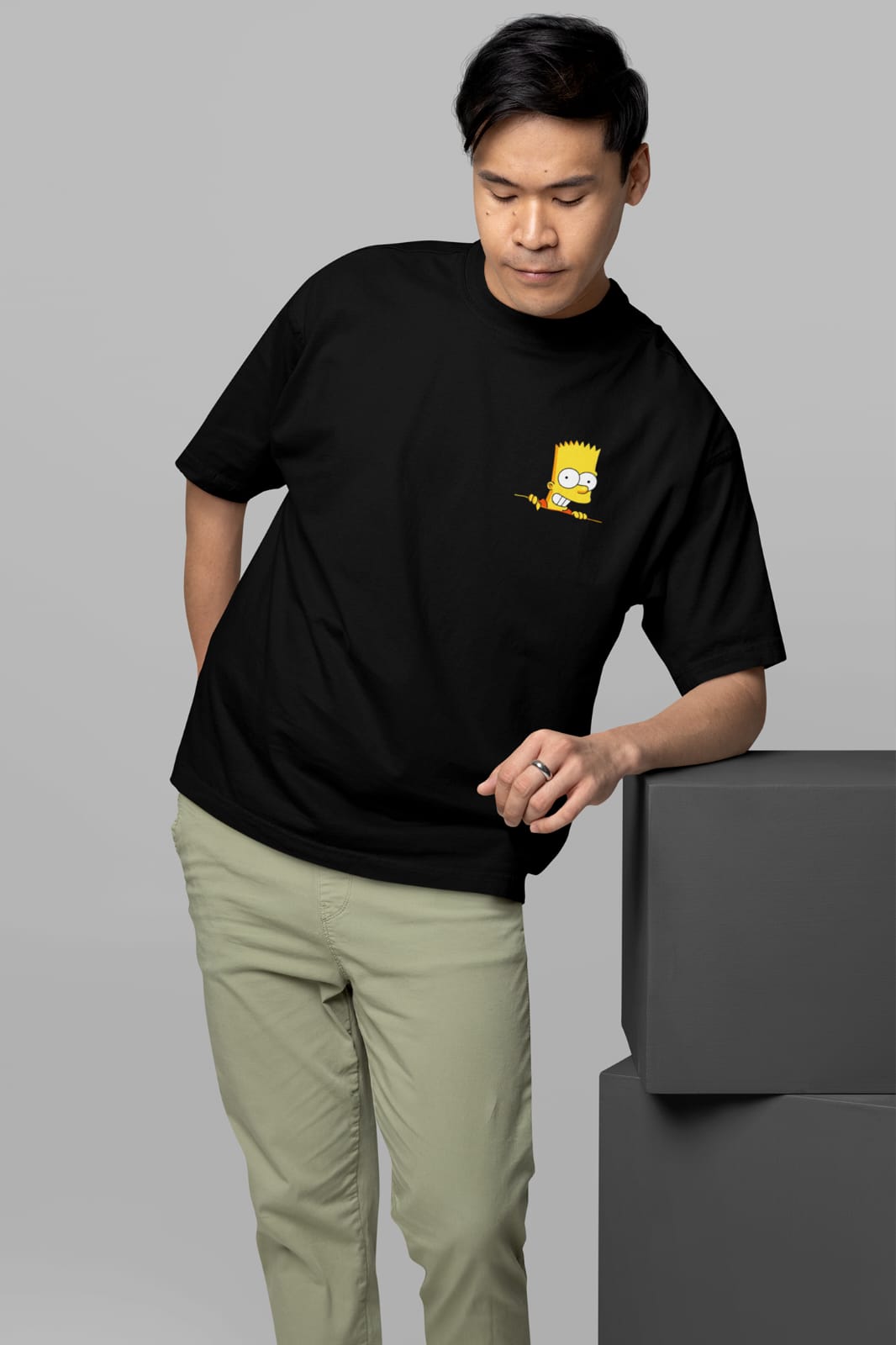 Bart Simpson Oversized Streetwear T-Shirt – Black | Men's Graphic Tee - Wearified