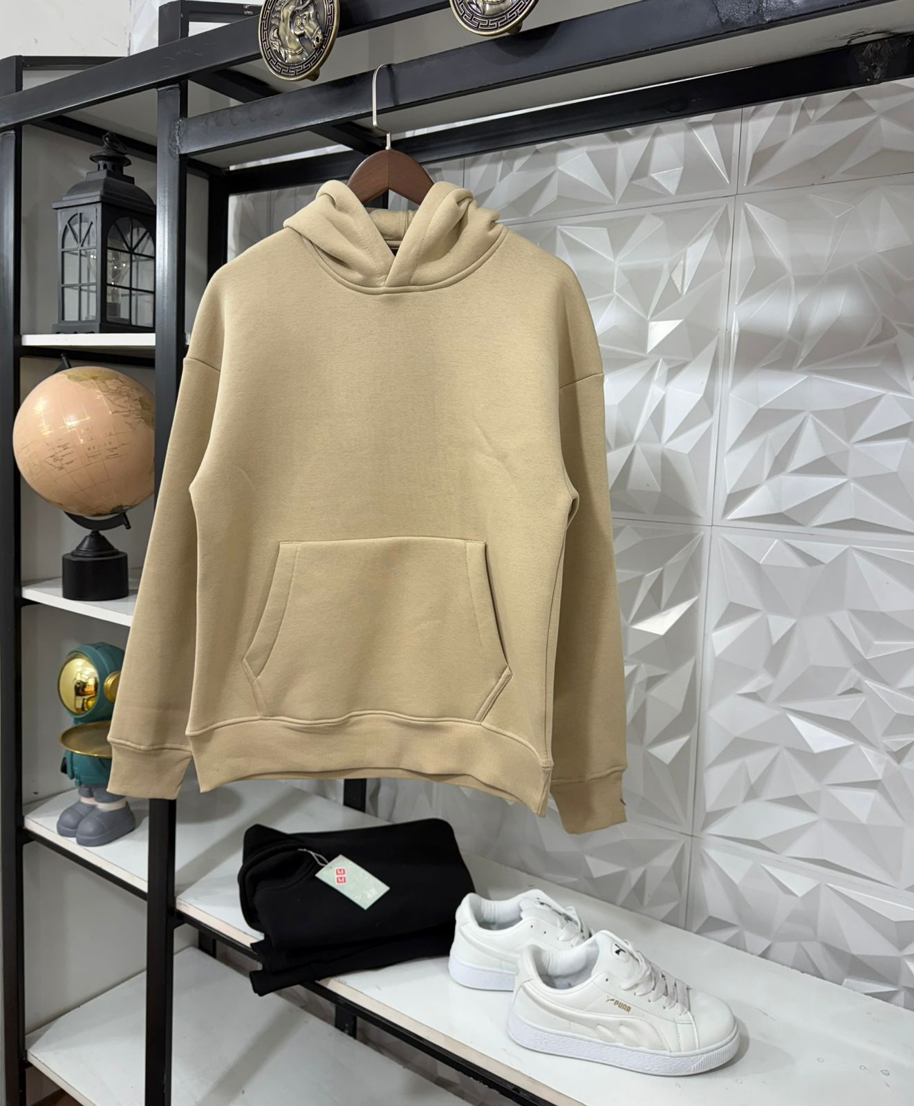 Beige Plain Hoodie for Men & Women | Premium Cotton Winter Hoodie - Wearified