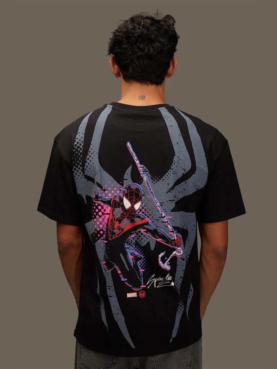 Marvel Spider-Man Back Graphic Black T-Shirt