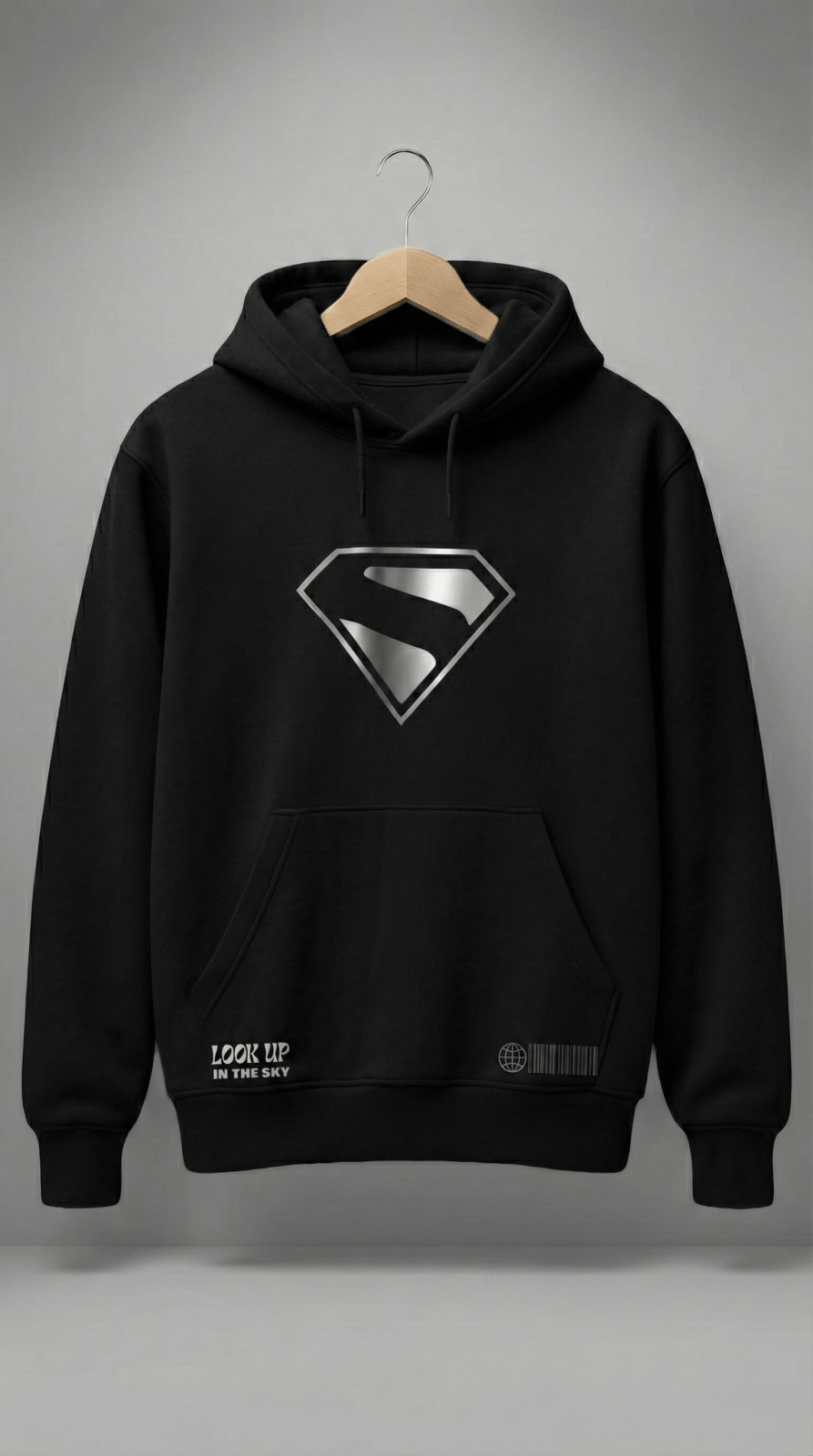 Black Superman Graphic Hoodie | Hero Mode Streetwear Sweatshirt - Wearified