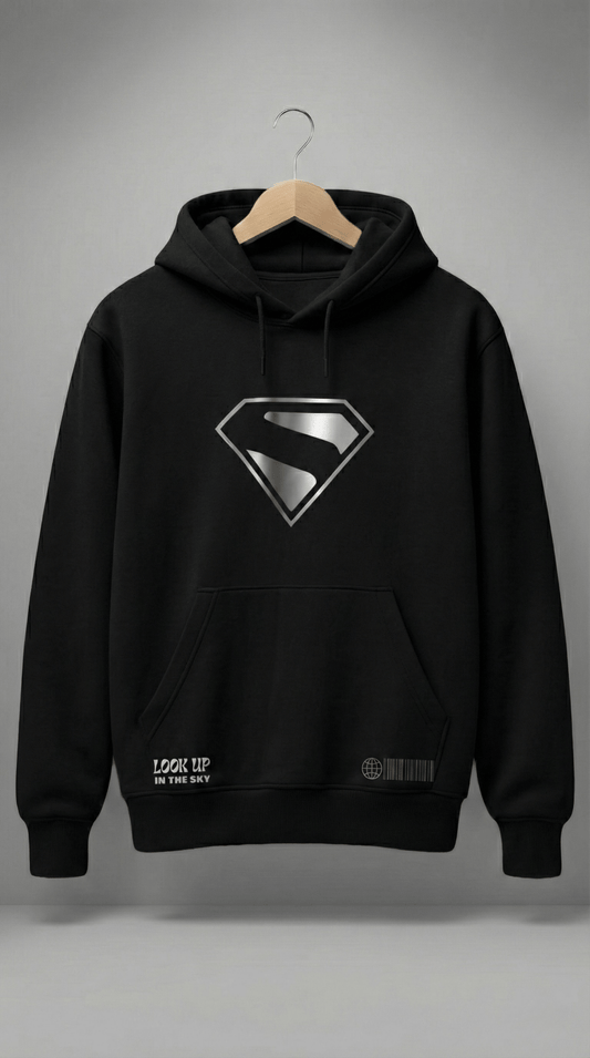 Black Superman Graphic Hoodie | Hero Mode Streetwear Sweatshirt - Wearified