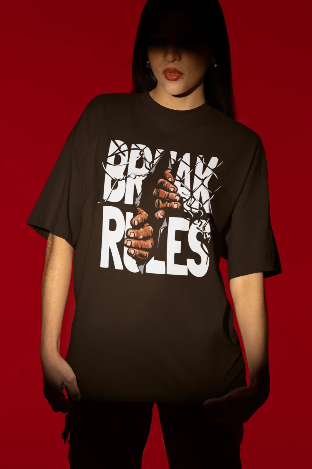 "Break Rules" Graphic Freedom Tee – Noir Black - Wearified