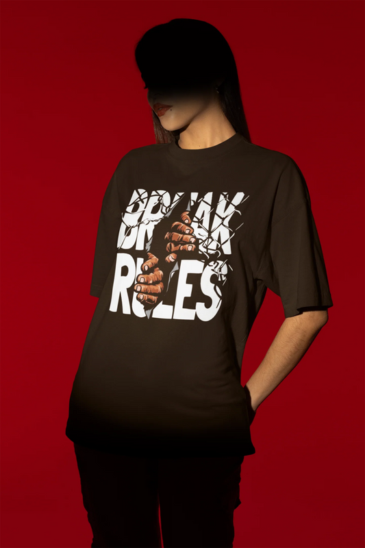 "Break Rules" Graphic Freedom Tee – Noir Black - Wearified