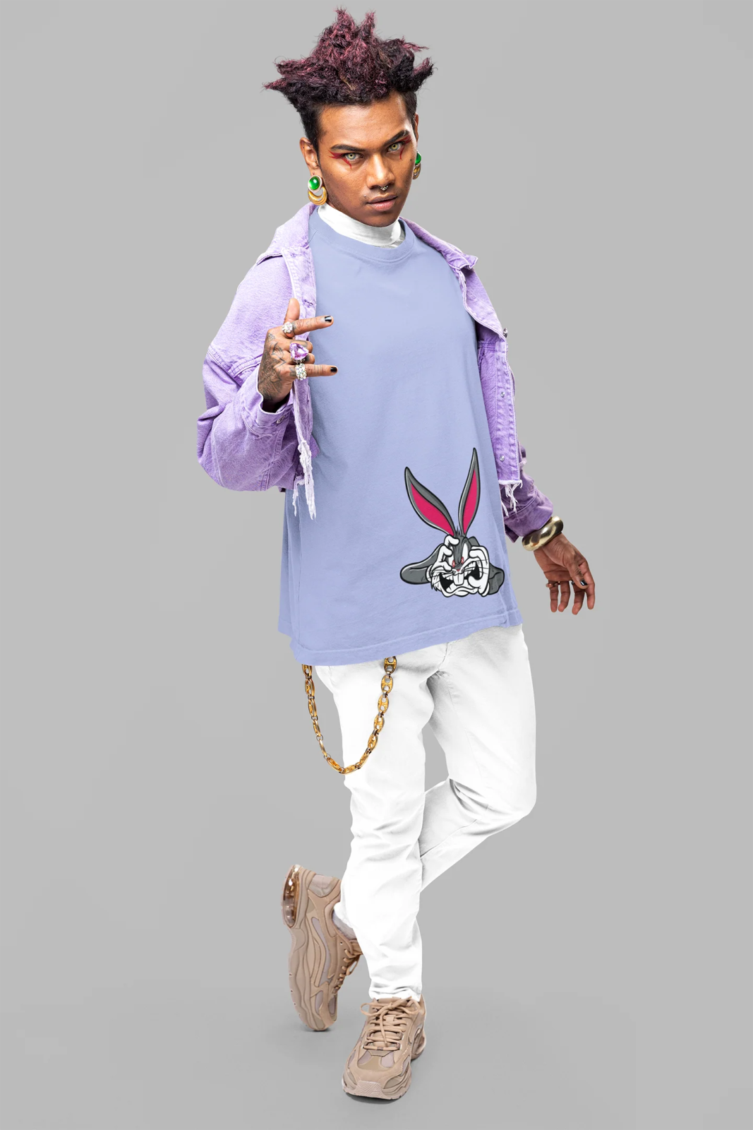 BUGS Oversized Graphic T-Shirt – Streetwear Cartoon Drop - Wearified