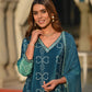 HEER-2 Teal Green Chinon 3-Piece Suit Set with Printed Dupatta