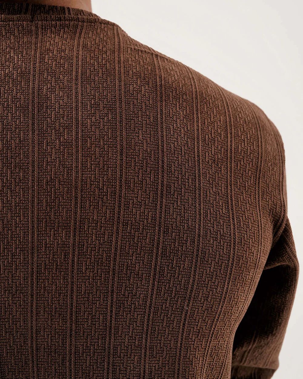 Daily Luxe Jacquard Sweatshirt – Chestnut Brown - Wearified