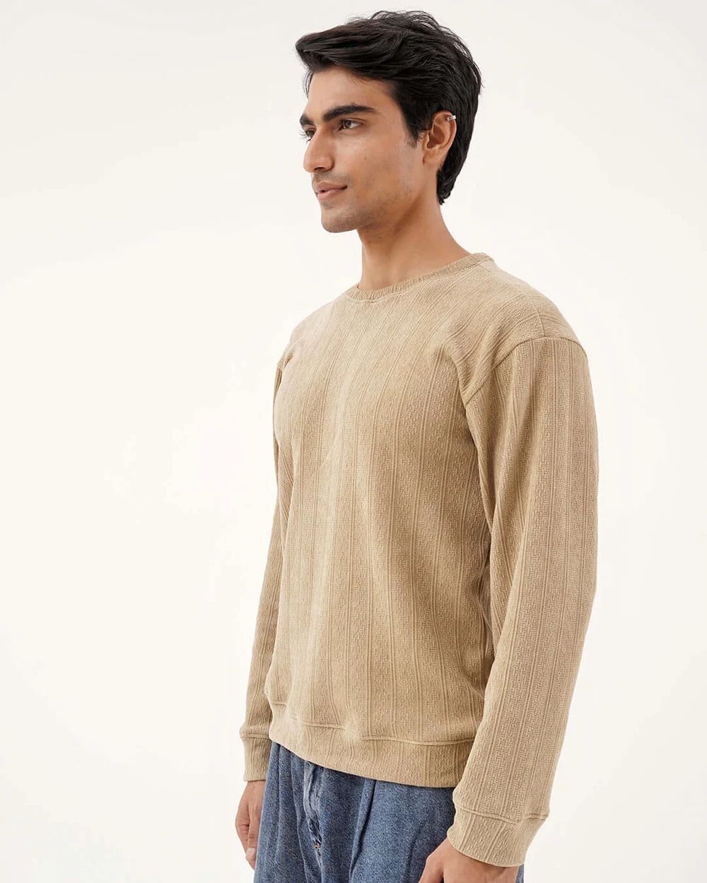 Daily Luxe Jacquard Sweatshirt – Desert Sand - Wearified