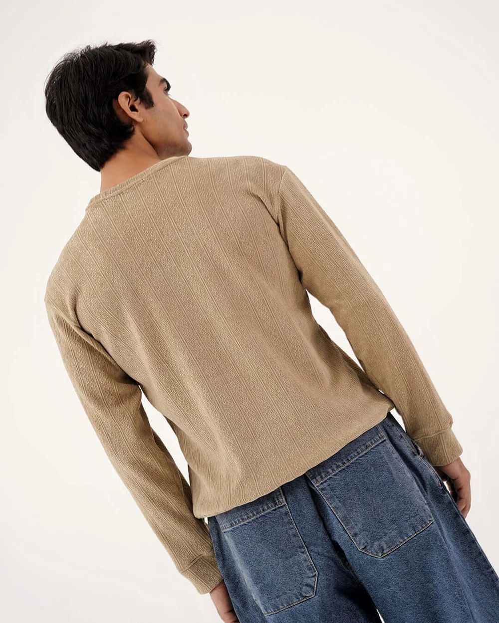 Daily Luxe Jacquard Sweatshirt – Desert Sand - Wearified