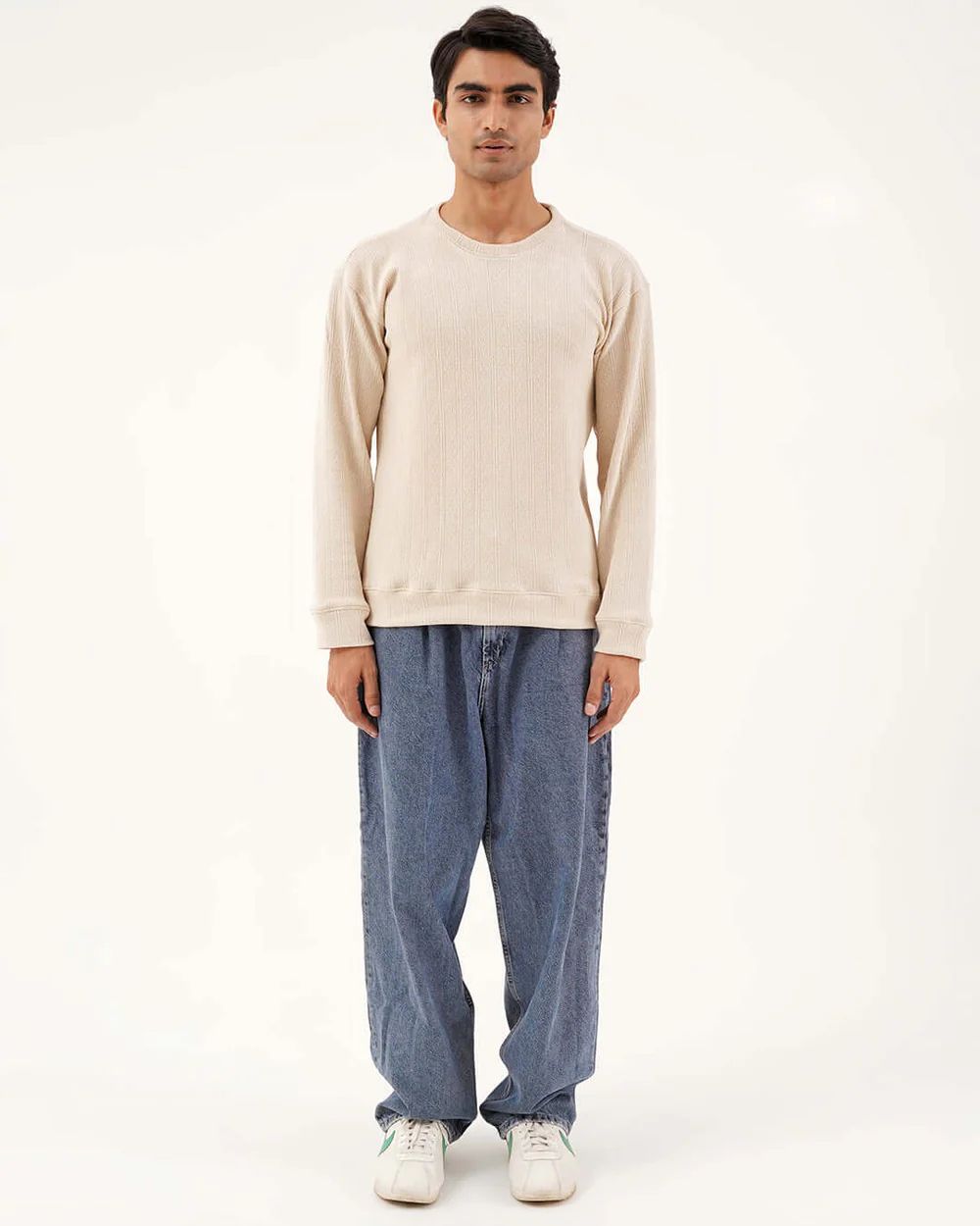 Daily Luxe Jacquard Sweatshirt – Ivory Cream - Wearified