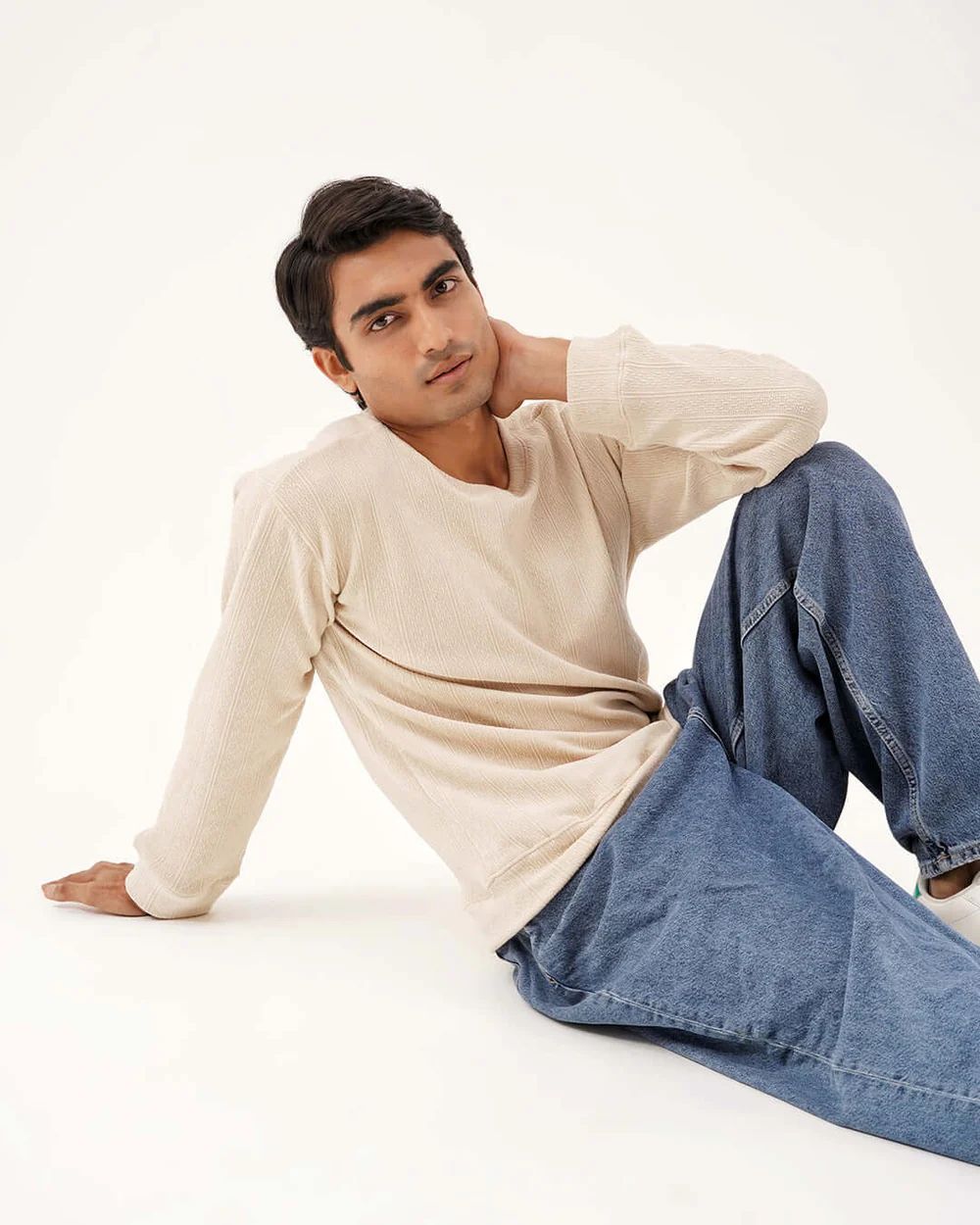 Daily Luxe Jacquard Sweatshirt – Ivory Cream - Wearified