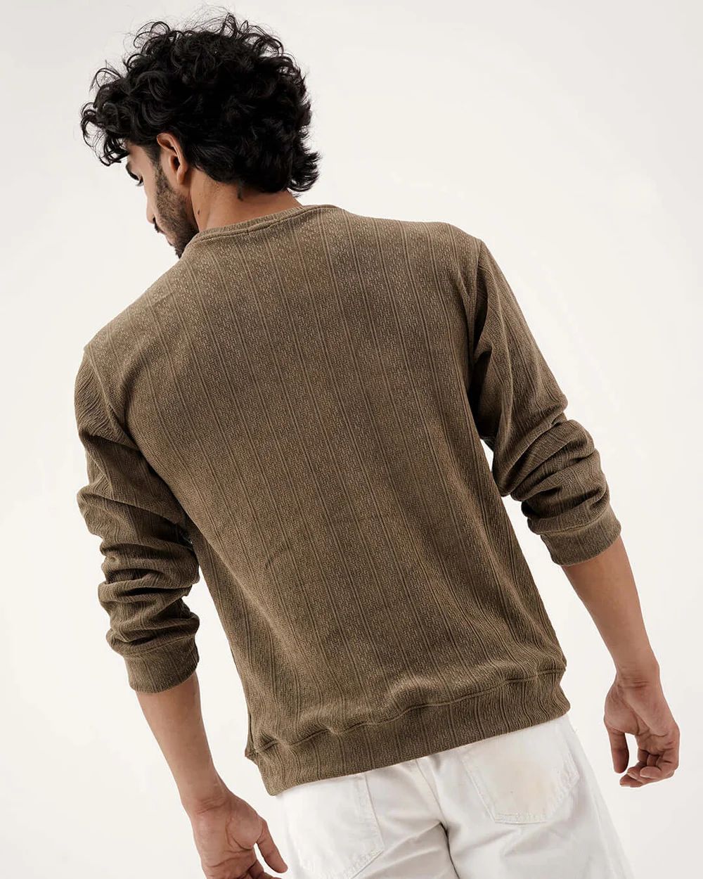 Daily Luxe Jacquard Sweatshirt – Olive Grove - Wearified