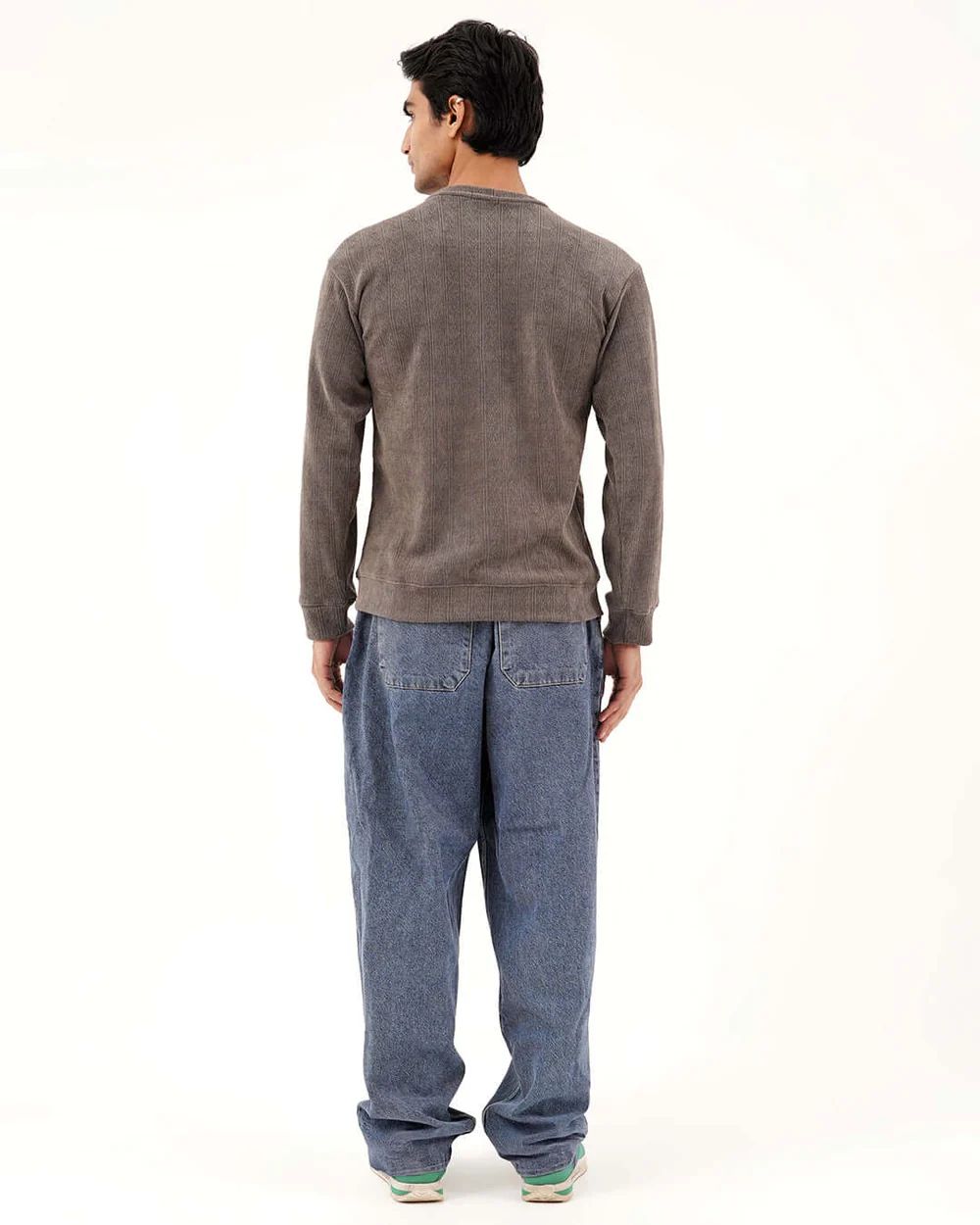 Daily Luxe Jacquard Sweatshirt – Stone Grey - Wearified