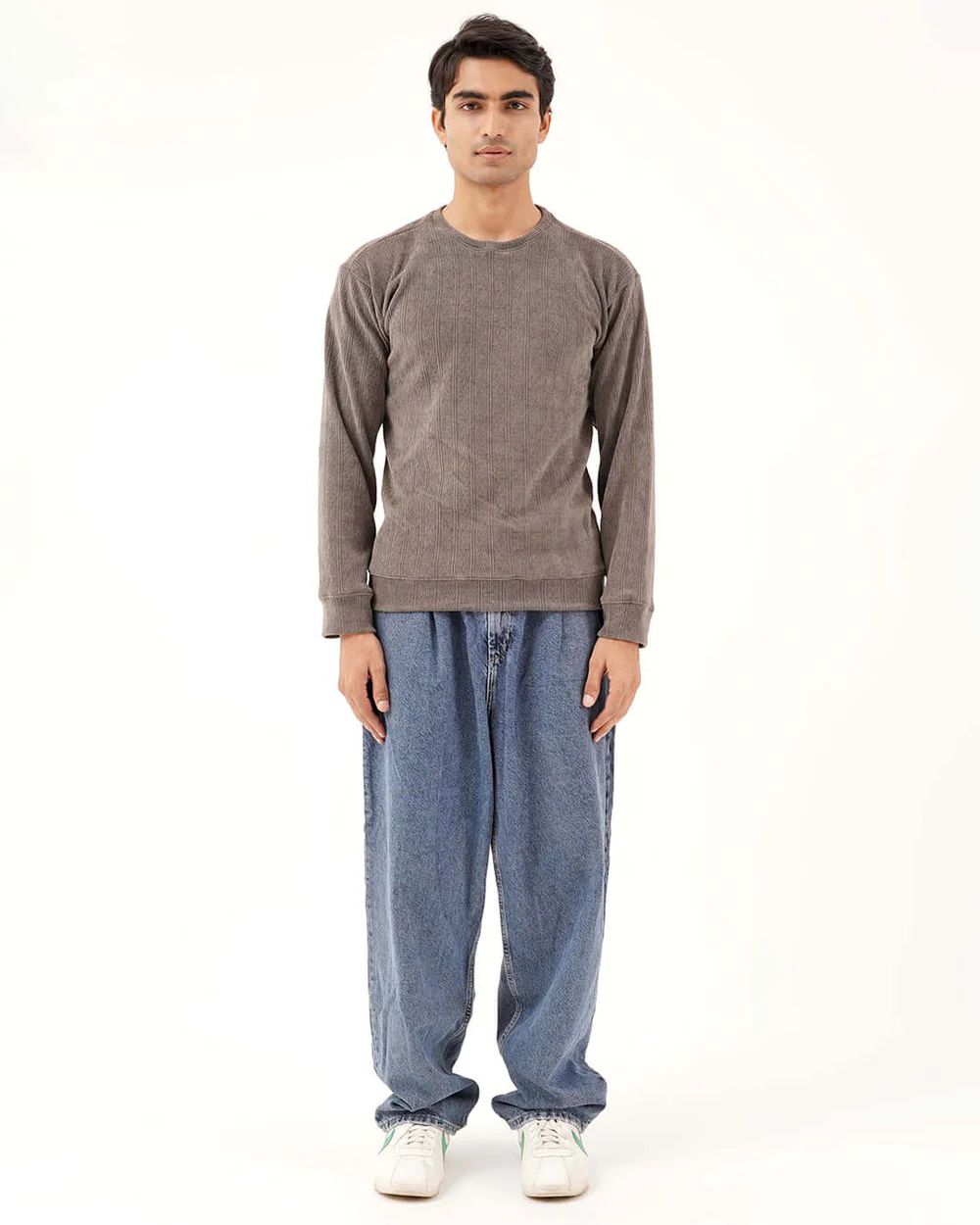 Daily Luxe Jacquard Sweatshirt – Stone Grey - Wearified