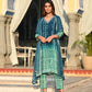 HEER-2 Teal Green Chinon 3-Piece Suit Set with Printed Dupatta