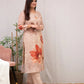 Pankhudi Beige Floral Kurta Set – Chanderi Cotton Elegance